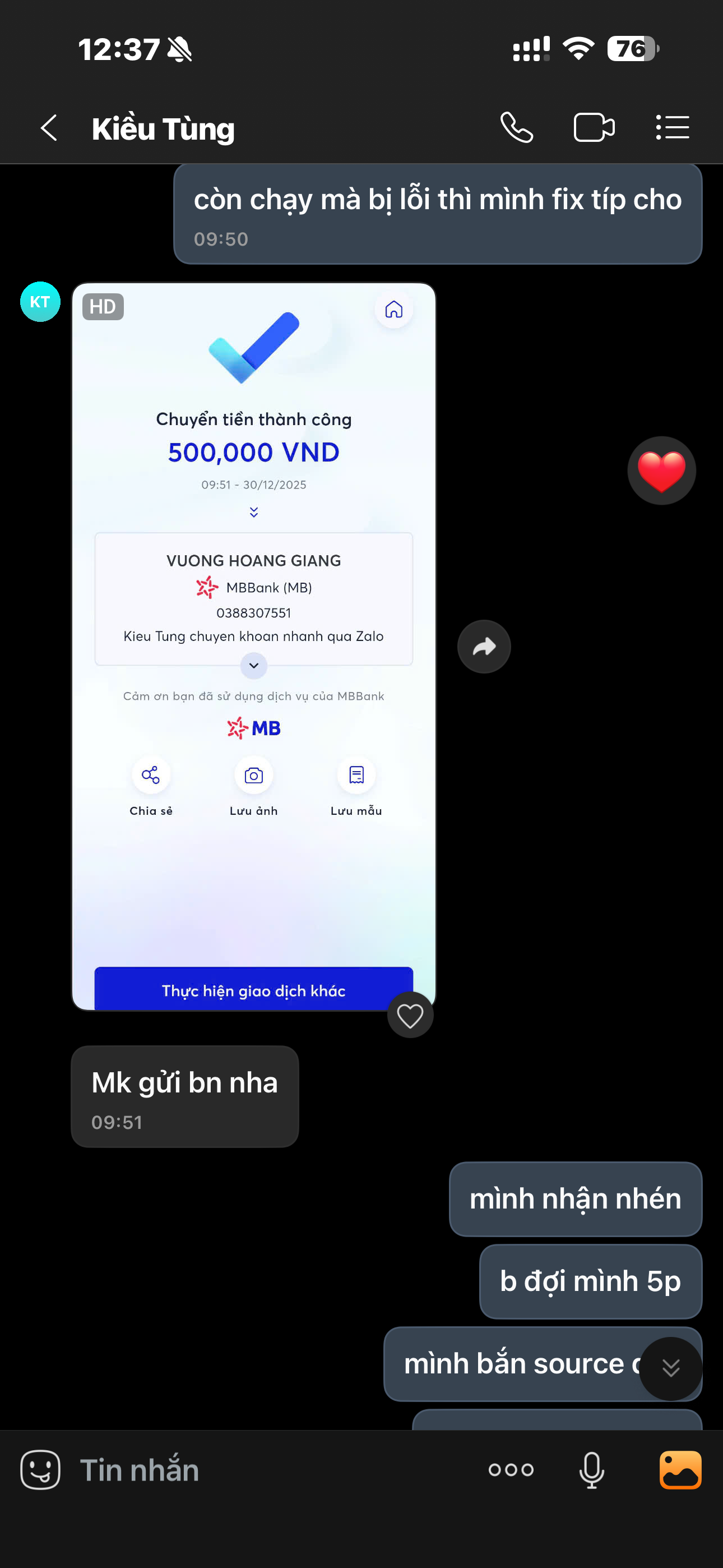 Client feedback screenshot for an Agency Yangai project